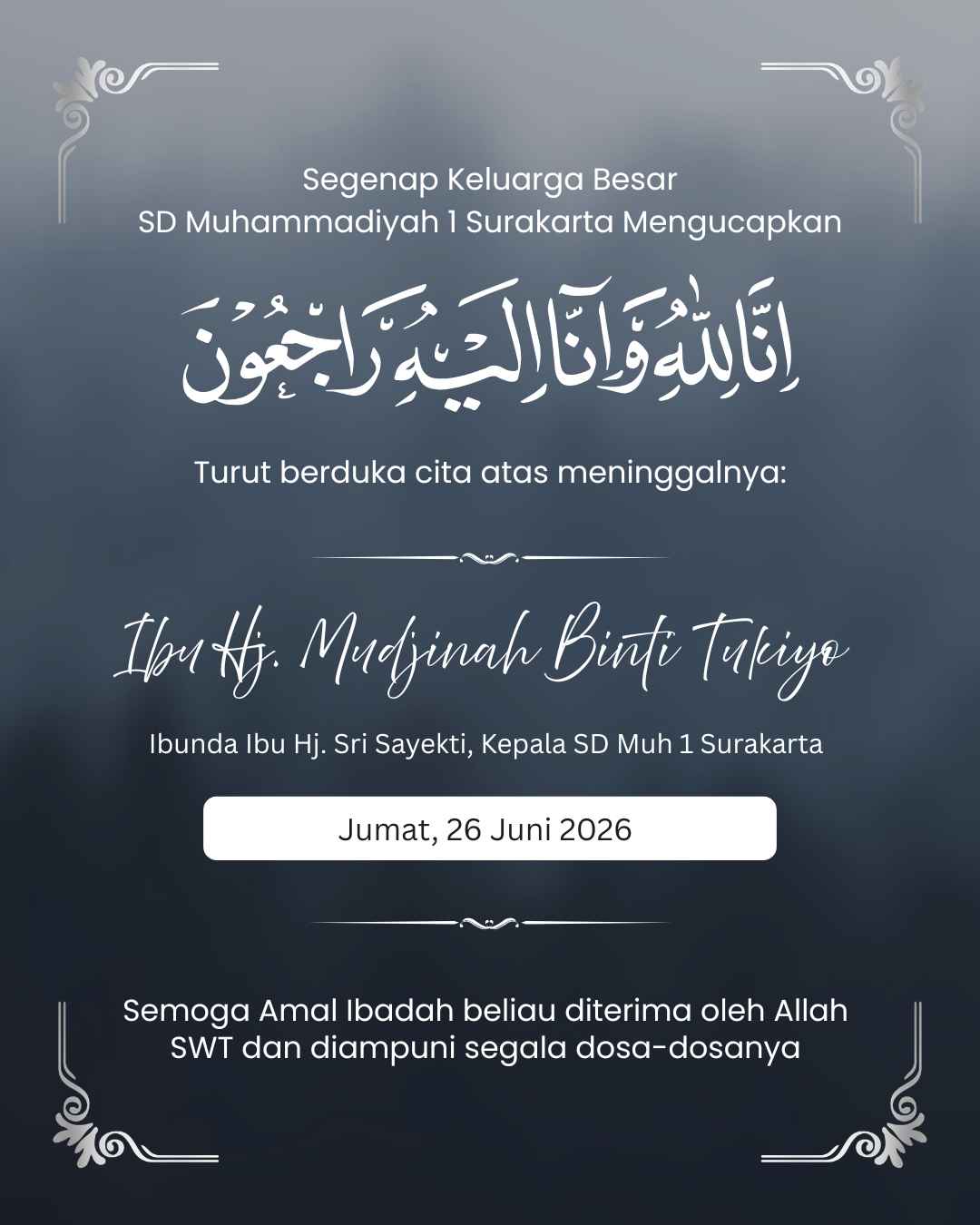 Innalillahi wa inna ilaihi raji'un.