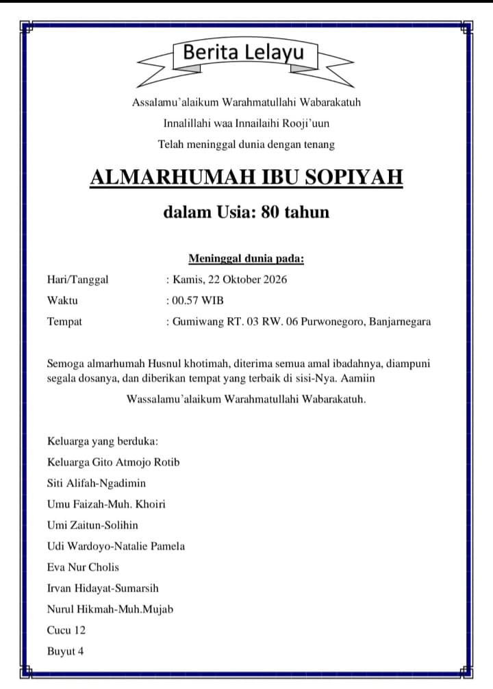 innalilahi wa inna ilaihi Raji'un.. semoga husnul khotimah Aamiin